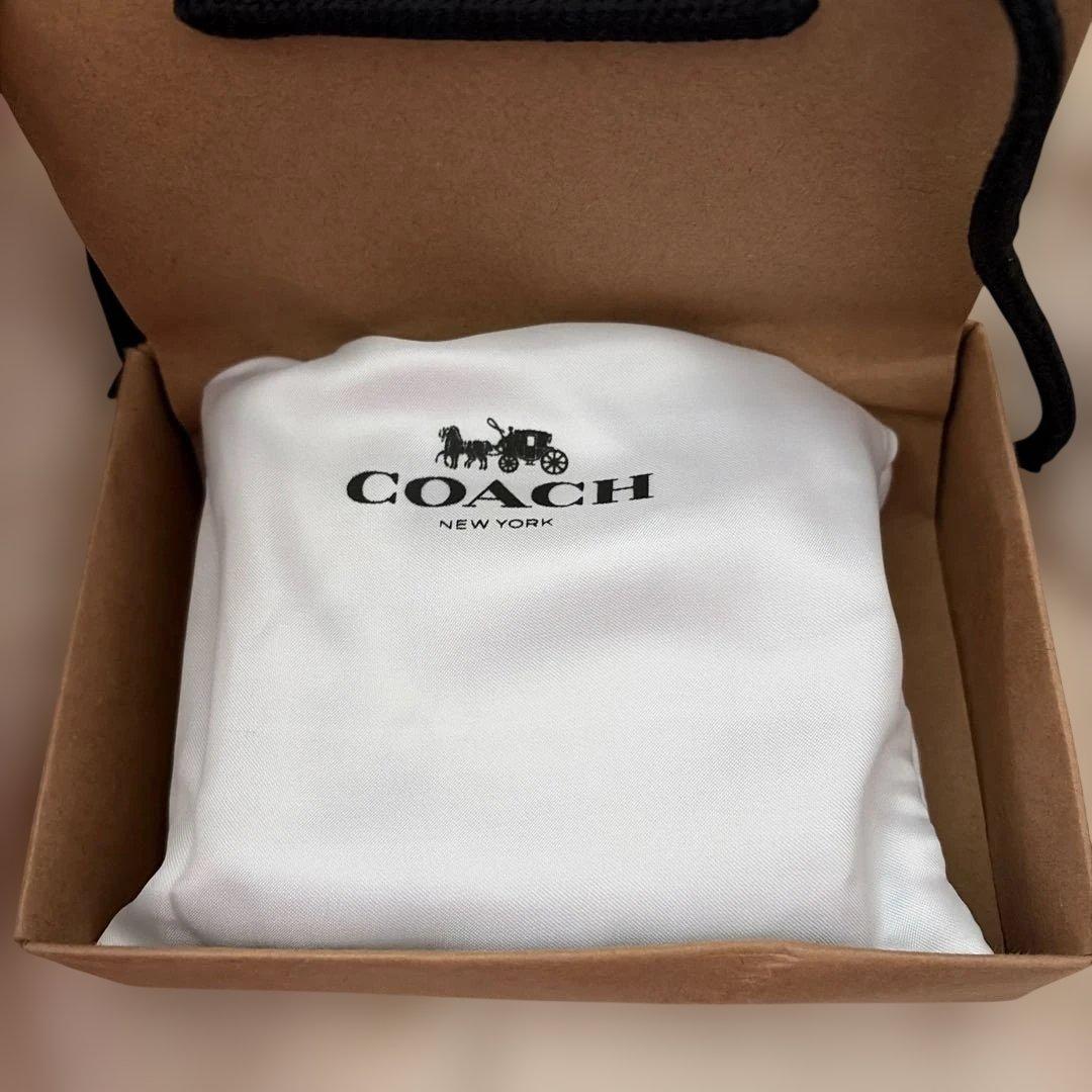 COACH C3309 Cチャーム 二つ折り財布 SV/KHAKIブラウン
