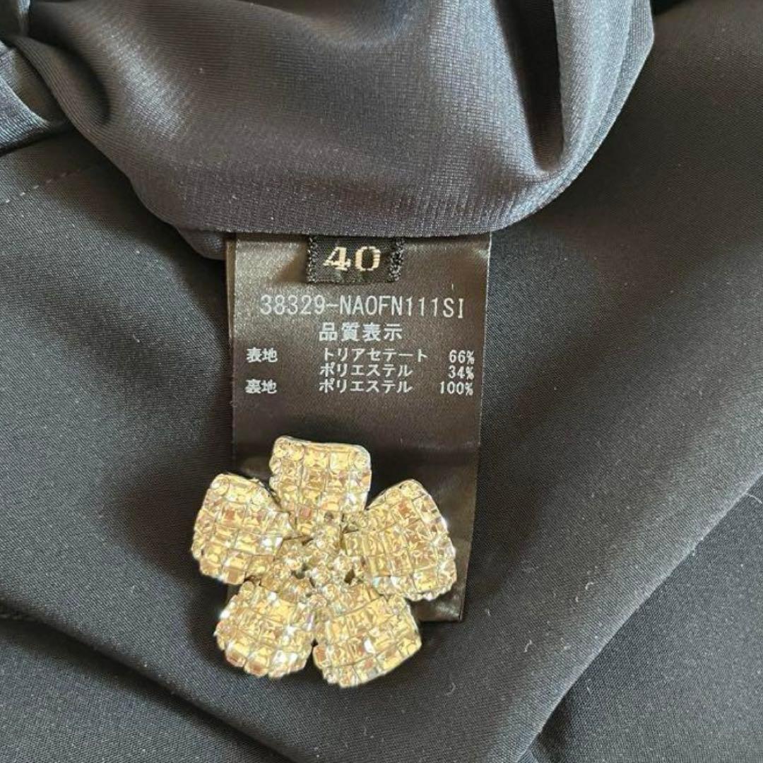 【極美品】FOXEYNEWYORK バックリボンワンピース濃紺ネイビー40お受験
