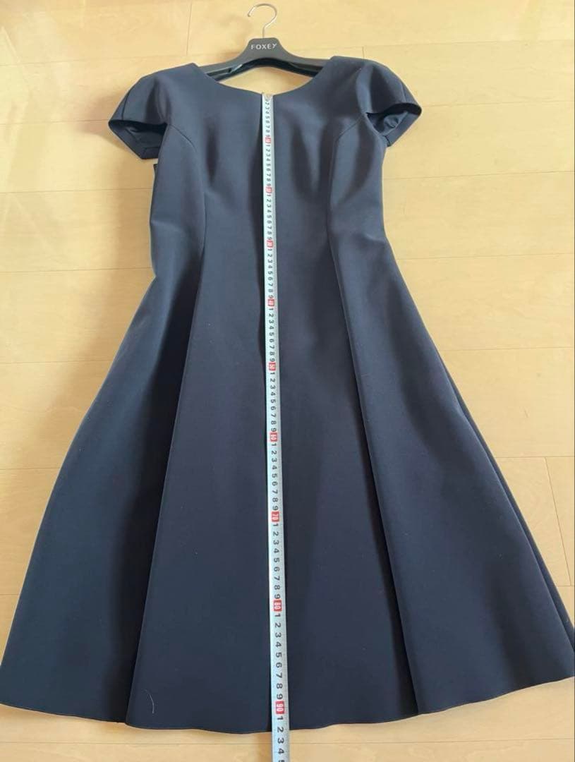 【極美品】FOXEYNEWYORK バックリボンワンピース濃紺ネイビー40お受験