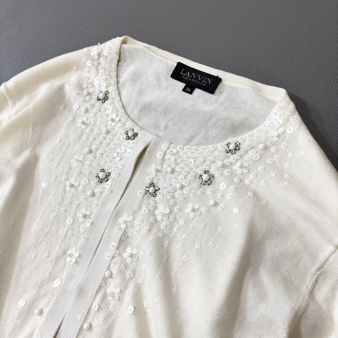 LANVIN COLLECTION✨ビジューカーディガンアンサンブル　春　M