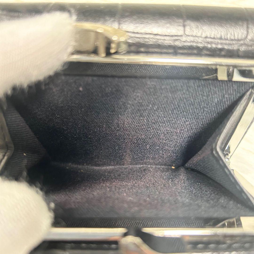 箱付き✨ ヴィヴィアンウエストウッド クロコ型押し 3つ折り財布 がま口 レザー