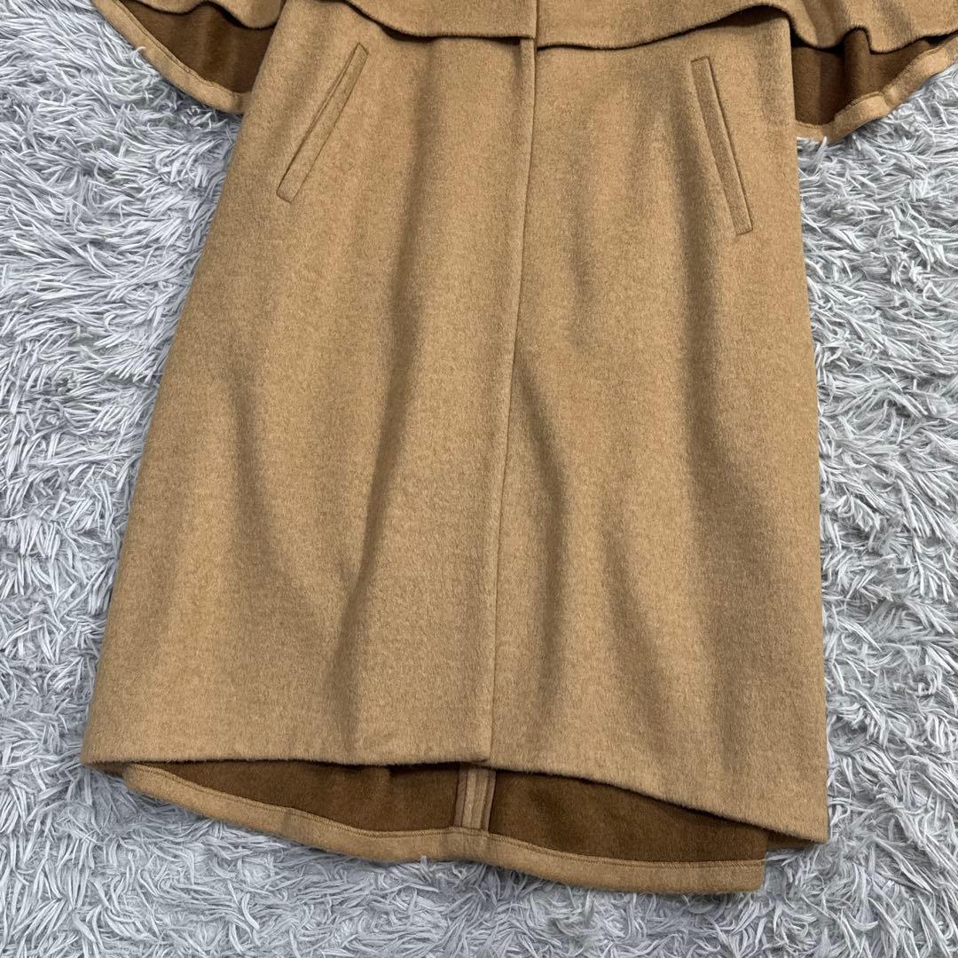 極美品✨22AW シビラ ダブルフェイス ケープデザインウール調コート ブラウン