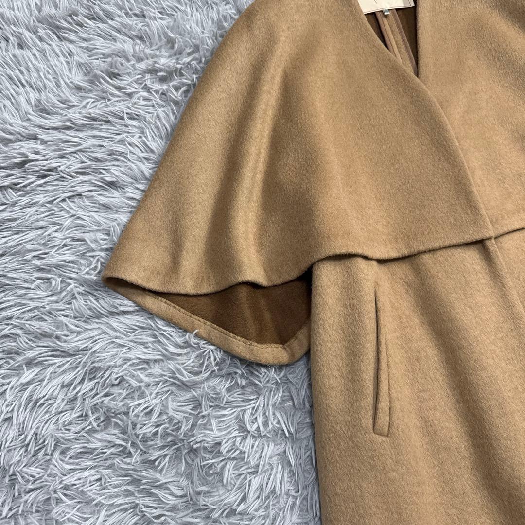 極美品✨22AW シビラ ダブルフェイス ケープデザインウール調コート ブラウン