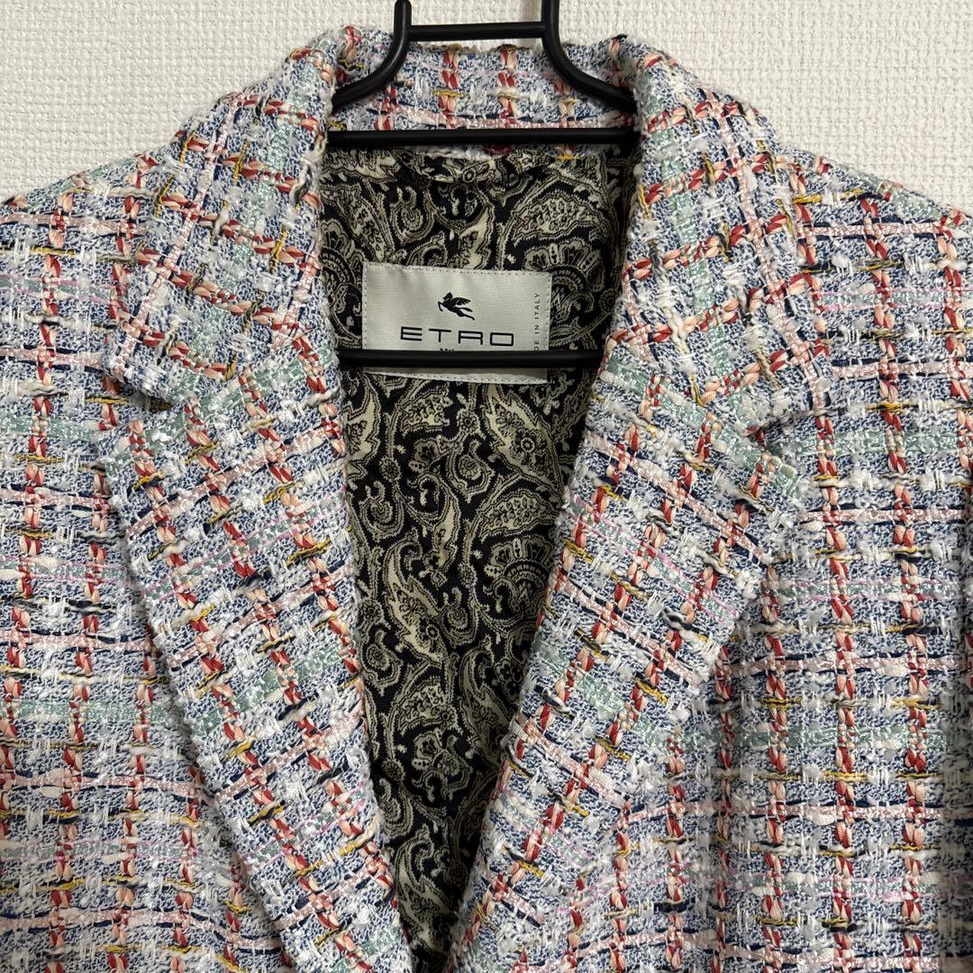 ETRO 多色ツイード ロングコート 46