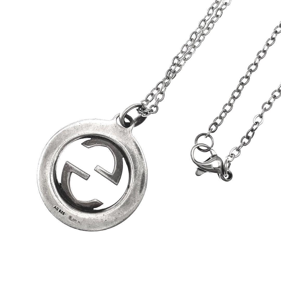 美品　GUCCI　ネックレス　インターロッキング　SV925　アクセサリー GG