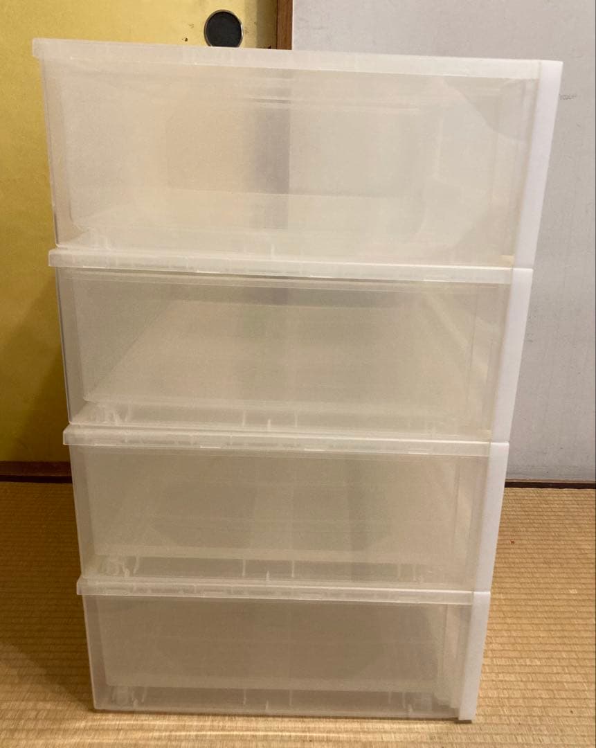 無印良品　ポリプロピレン　クローゼット　収納ケース　ワイド　小4個