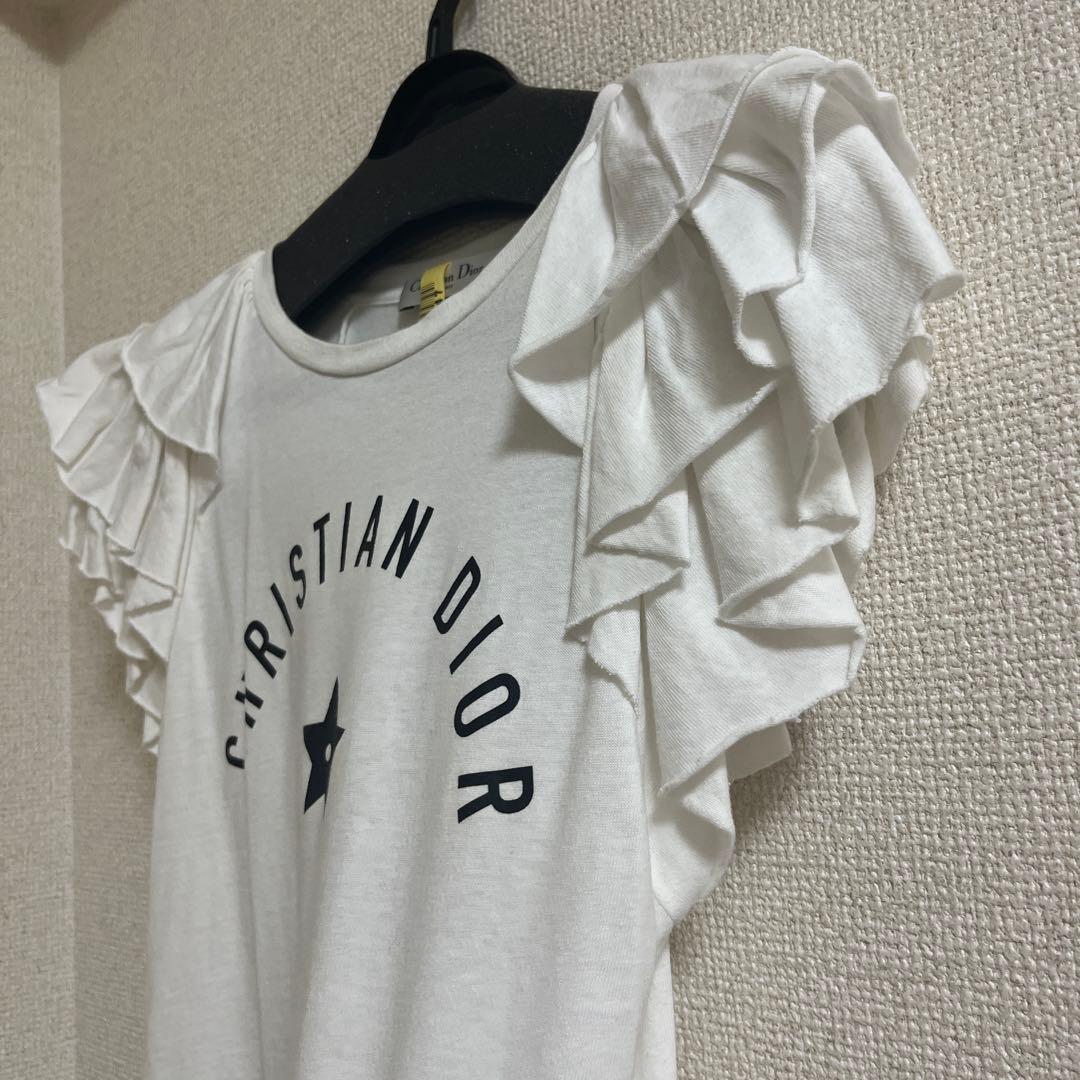 【日本限定】ディオール コットン フリル Tシャツ XS