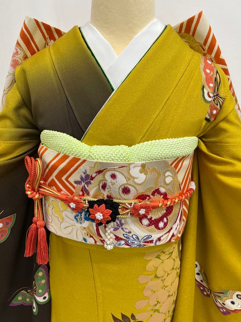 振り袖　フルセット　別誂長襦袢　金彩加工　刺繍入　落款　ガード加工　寛斎　713