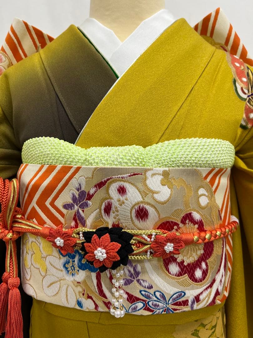 振り袖　フルセット　別誂長襦袢　金彩加工　刺繍入　落款　ガード加工　寛斎　713