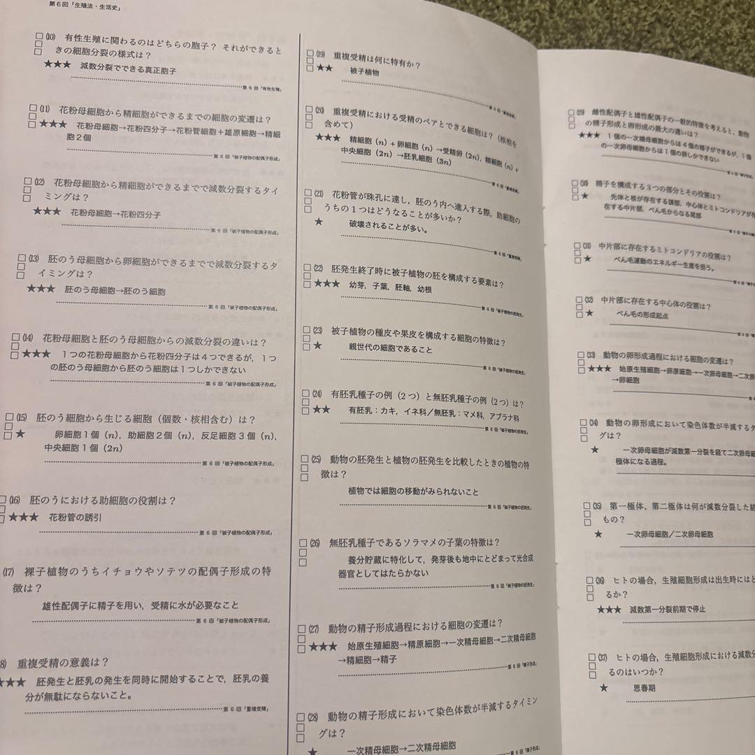 鉄緑会高3生物　生物学問題集セット(生物プリント)