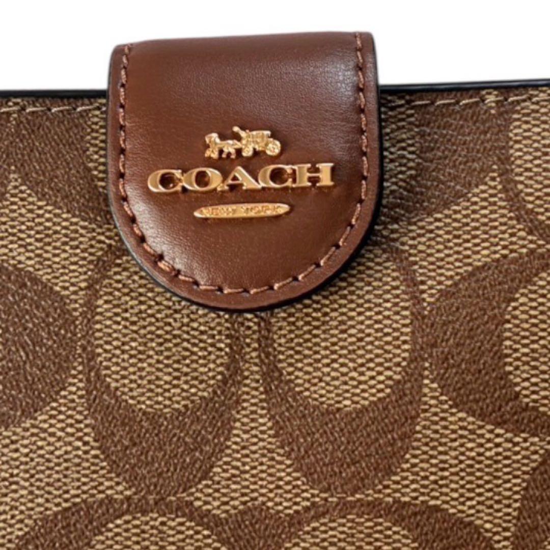 みー様 新品未使用✨COACHのシグネチャーキャンバスミディアムコーナージップ