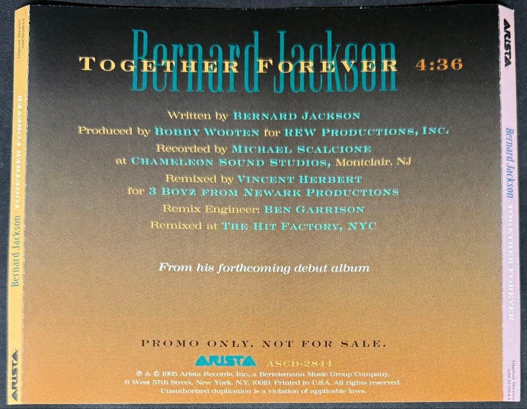 洋楽 BERNARD JACKSON / TOGETHER FOREVER / CDS