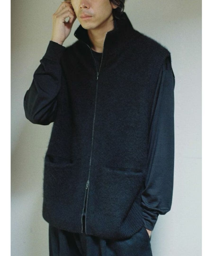 【3連休セール】CASHMERE HARD MILLED ZIP VEST