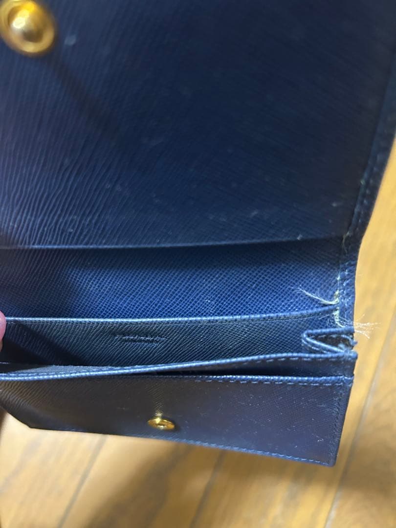 PRADA サフィアーノレザー 名刺入れ ネイビー