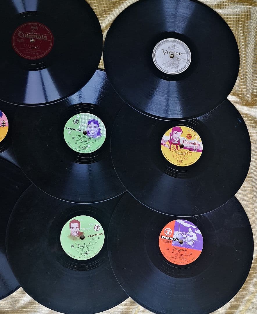 ♦️昭和レトロ品♦️コロンビア G-46蓄音機 ＆ SP レコード8枚