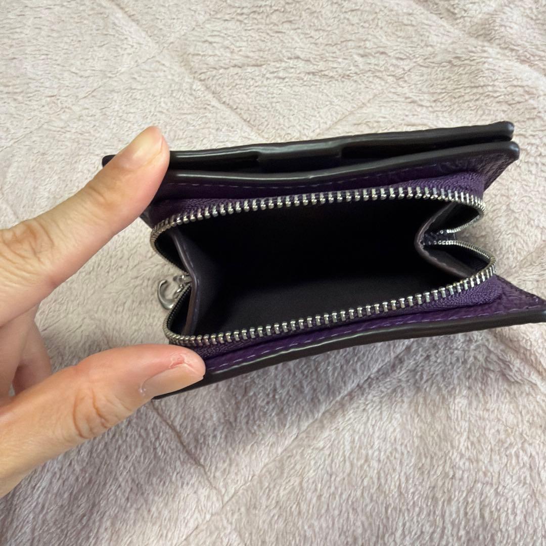 COACH 二つ折り財布 紫 レザー