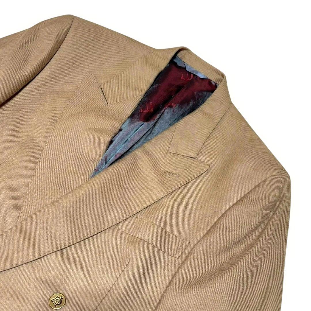 最高級 カシミヤ100%　ダンヒル　ダブルブレストジャケット　キャメル　XL
