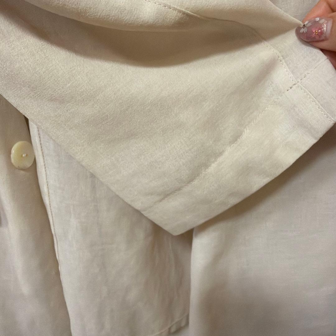 美品⭐︎24SS ラウンジドレス リネンライクシアージャケット アイボリー