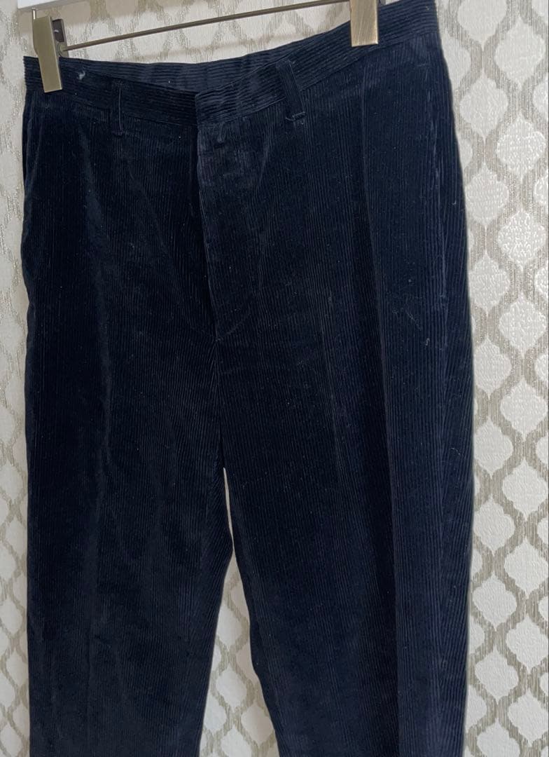JILSANDERメンズブラックコーデュロイパンツ ボタンフライ
