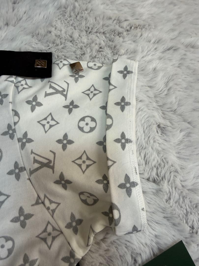 ルイ・ヴィトン21SS/シルバーモノグラムショルダーフラップカットソー/Tシャツ