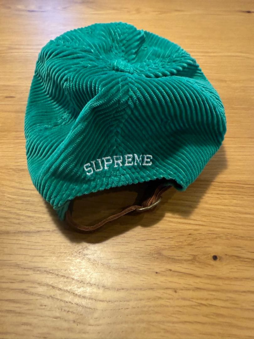 シュプリーム　SUPREME Sロゴ　キャップ　グリーン　緑　コーデュロイ