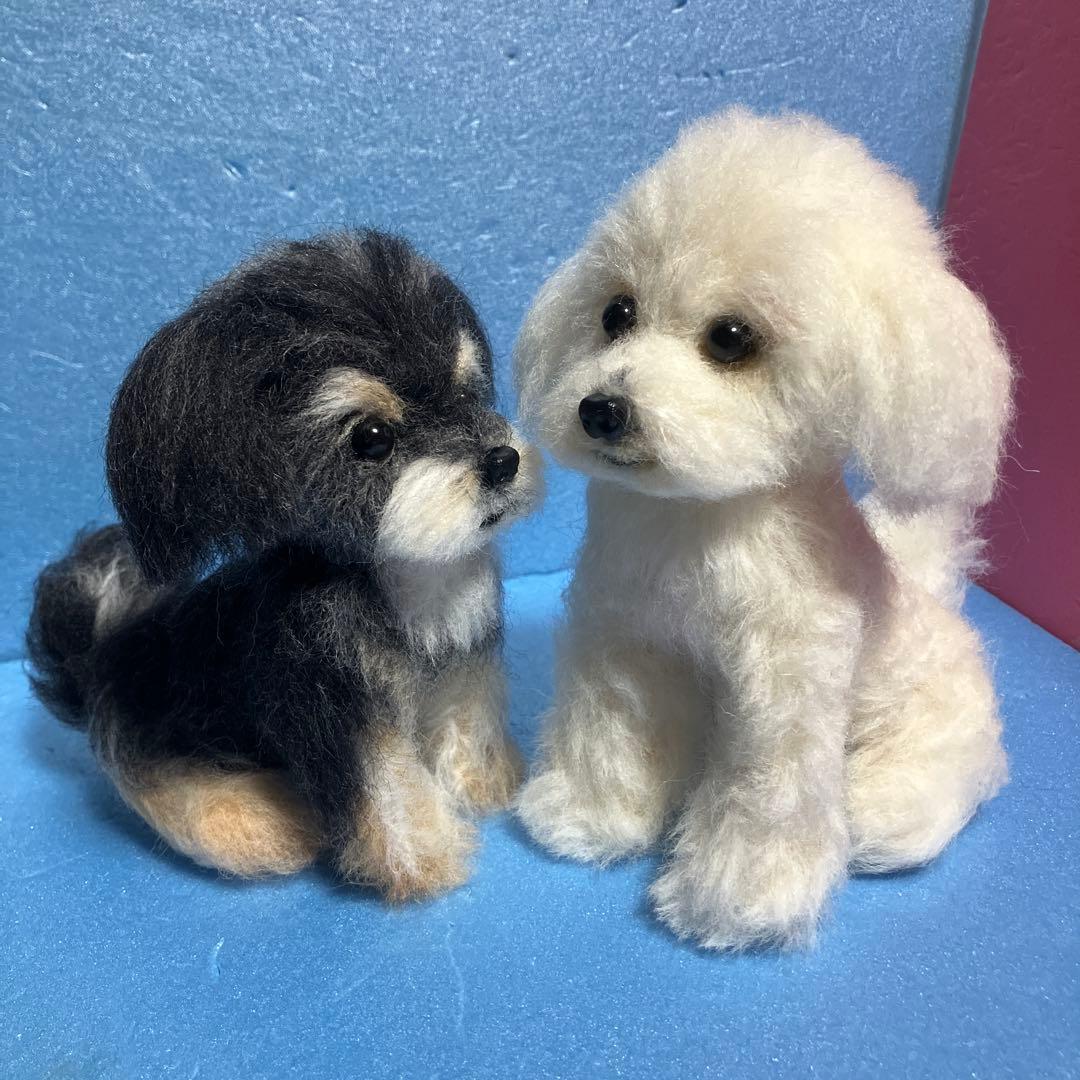 羊毛フェルトトイプードル　マルキー（ヨーキー×マルチーズ）