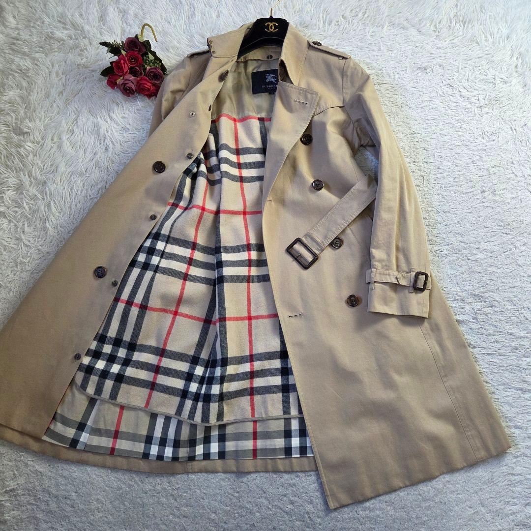 美品 バーバリー トレンチコート ハニーベージュ サイズM メガチェック