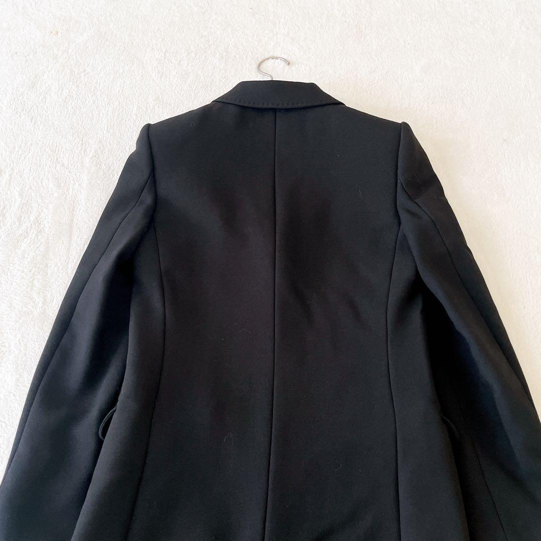 美品★DOLCE&GABBANA★裏地ヒョウ柄 ロングコート ブラックサイズ38