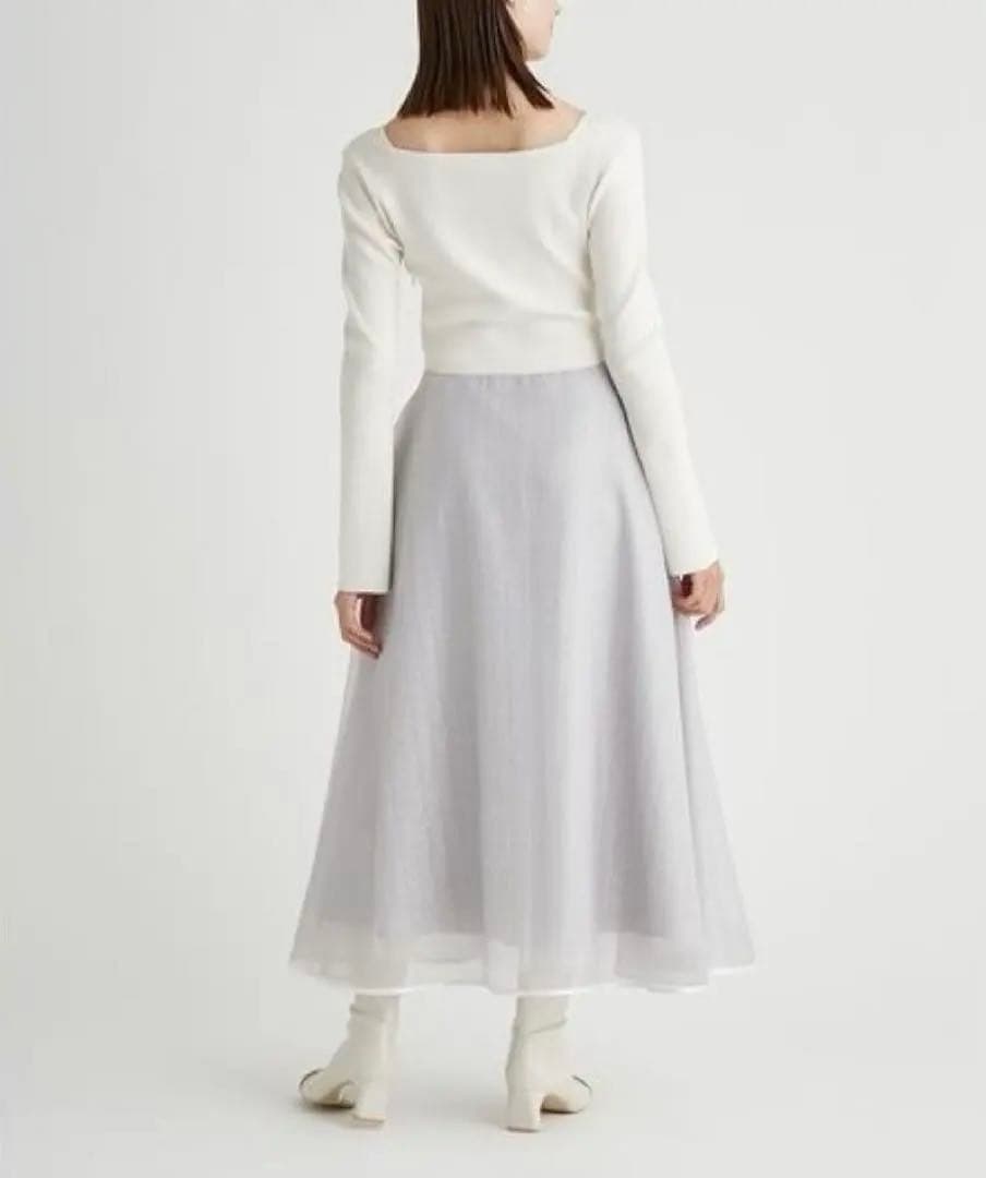 【美品】セルフォード ケープ付 ドッキングニットワンピース Aラインチュール