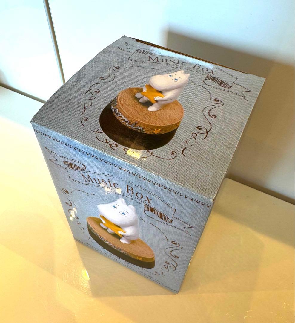 【新品廃盤】ムーミン　木彫り風オルゴール　星に願いを