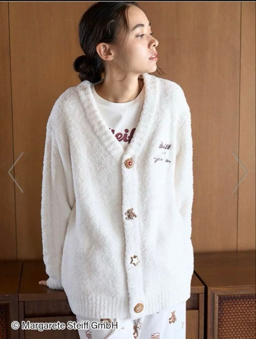 【Steiff】【UNISEX】パウダージャガードカーディガン