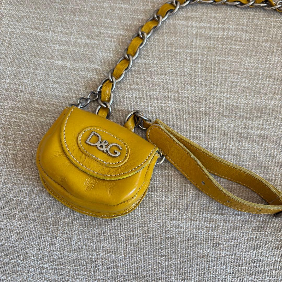 D&G イエロー ボディバッグ　ベルト