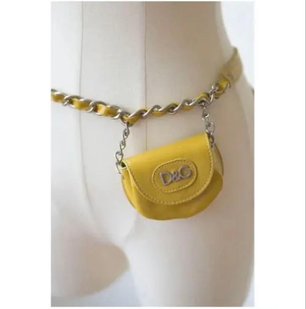 D&G イエロー ボディバッグ　ベルト