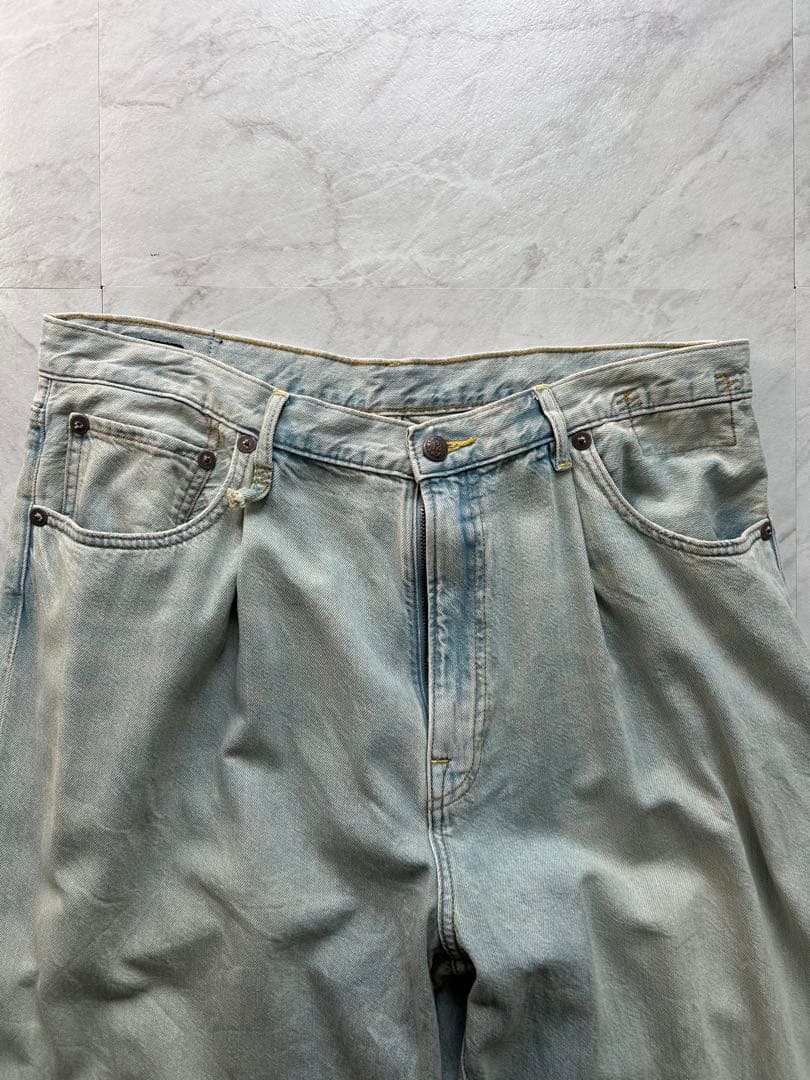 R13 damon タックワイドジーンズ　US32
