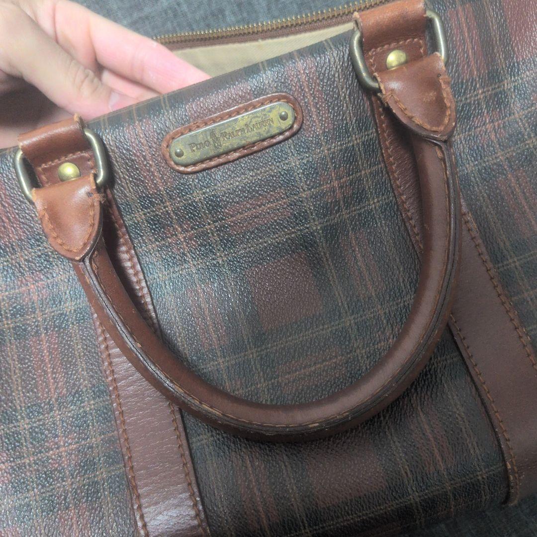 【美品】POLO ポロラルフローレン　ミニボストンバッグ　希少　レア　チェック柄