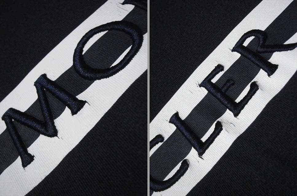 MONCLER モンクレール Tシャツ 刺繍ロゴ文字ボーダー サイズM 正規品