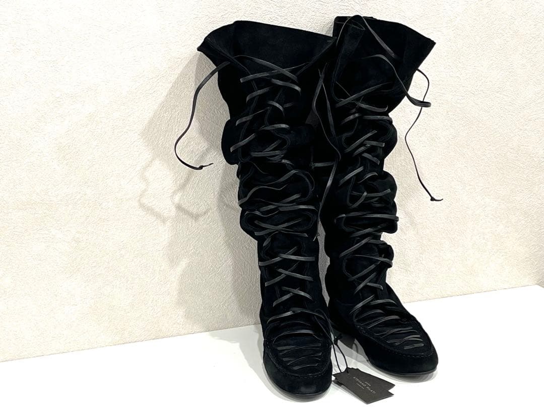 f027 未使用　ZARA ザラ　レザー　ニーハイ　ロングブーツ　スウェード