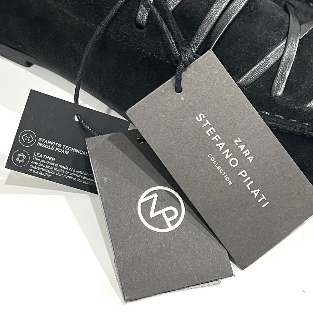 f027 未使用　ZARA ザラ　レザー　ニーハイ　ロングブーツ　スウェード