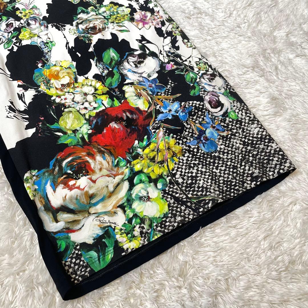 roberto cavalli フラワープリントストレッチドレス 38