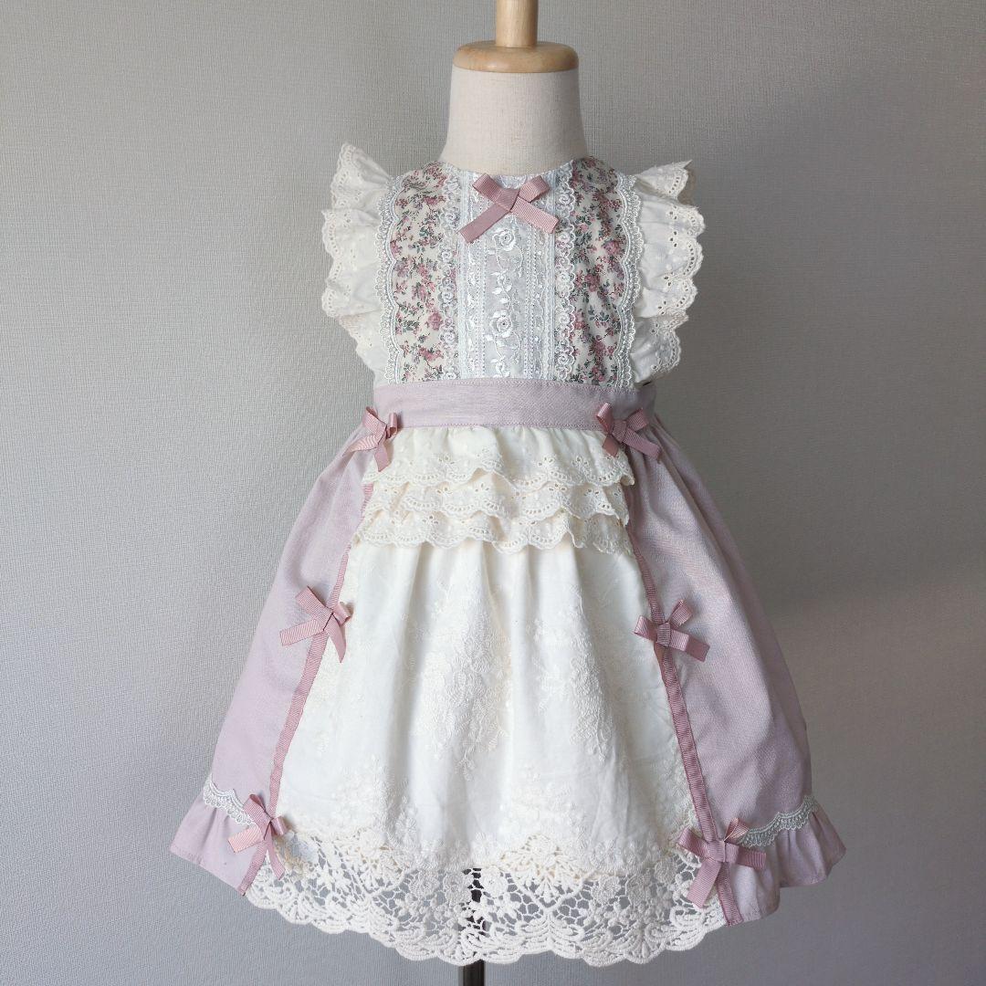 *523 ハンドメイド　ワンピース　ドレス　リバティ アンティーク　90