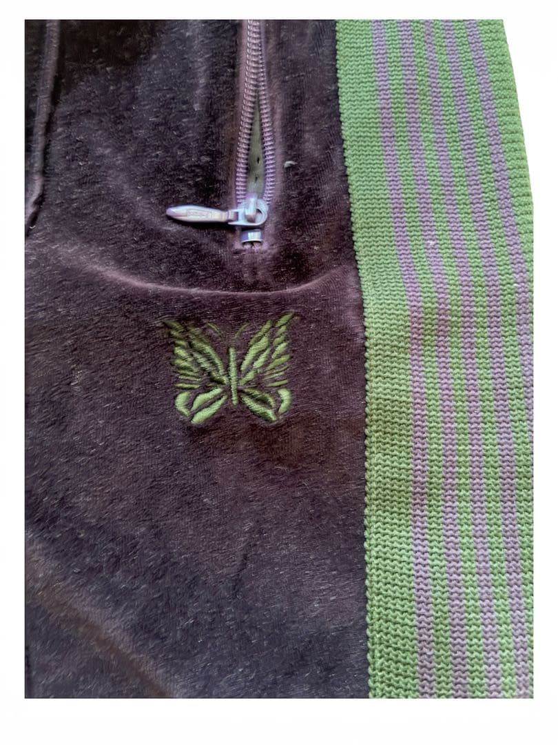 needles トラックベロアパンツ　紫×緑