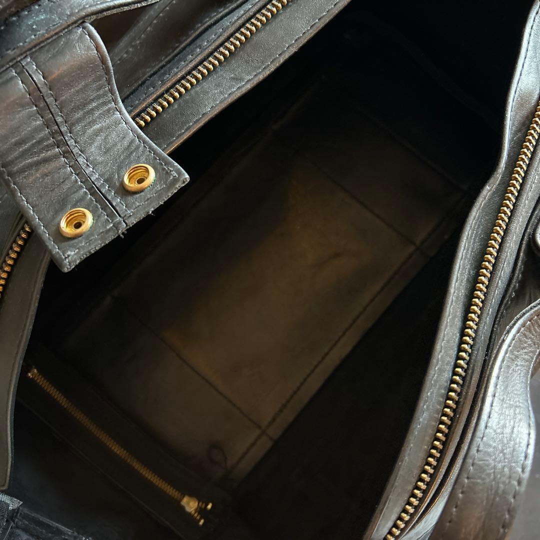 Langlitz Leathers ブラックドラムバッグ