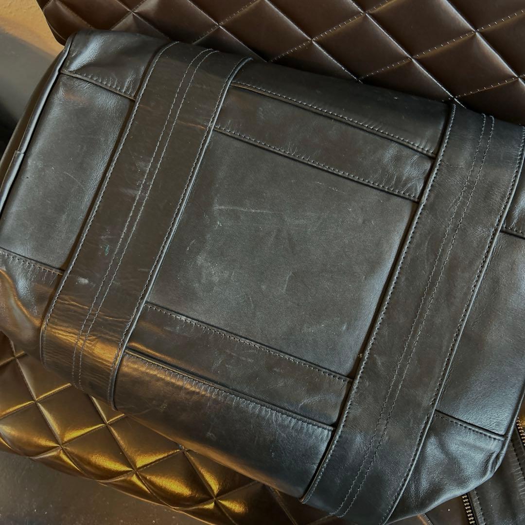 Langlitz Leathers ブラックドラムバッグ