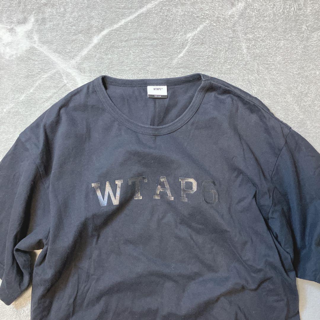 WTAPS クルーネック 半袖 カレッジ ロゴ Tシャツ ブラック M