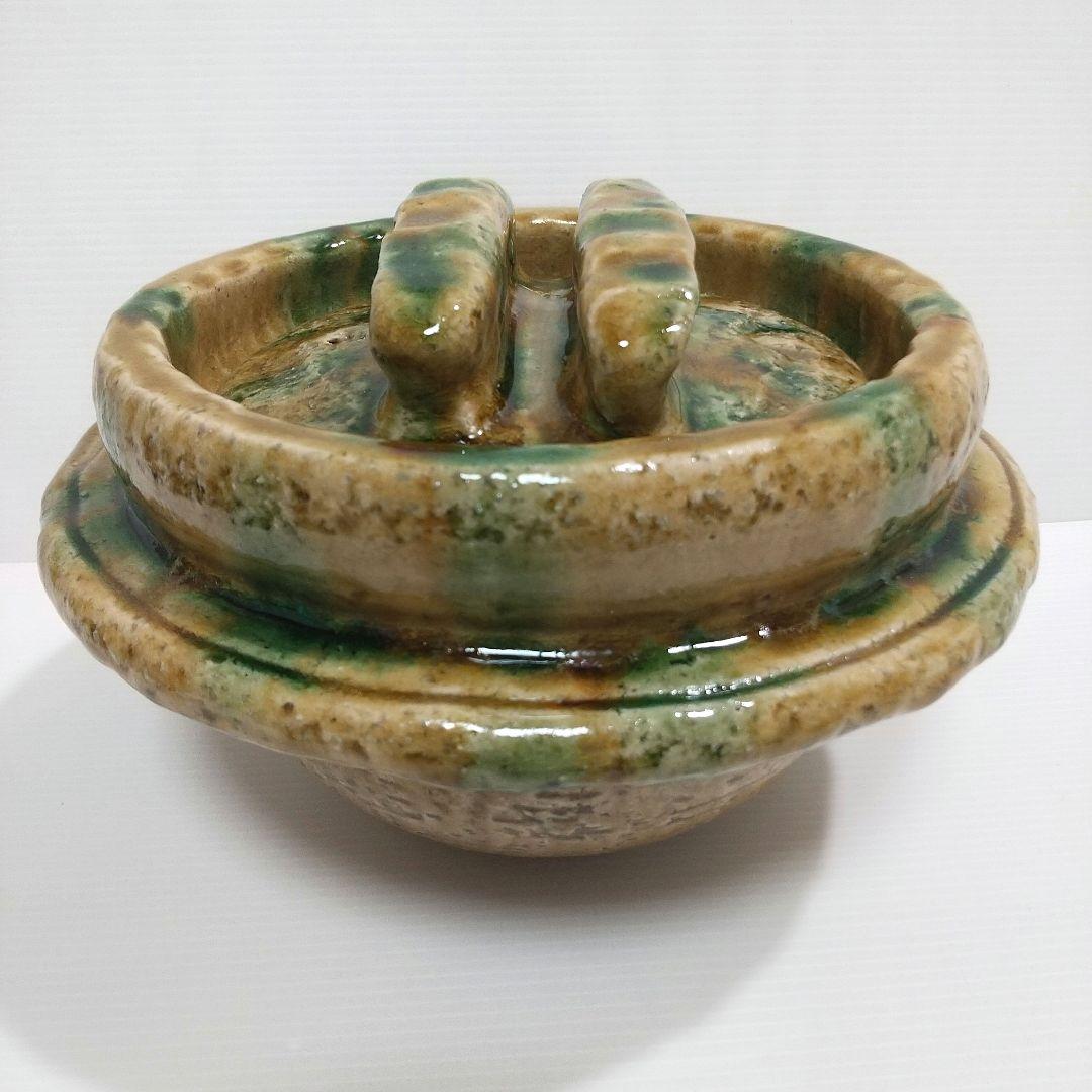 一志郎窯 三彩 土鍋 御飯鍋 中川一志郎