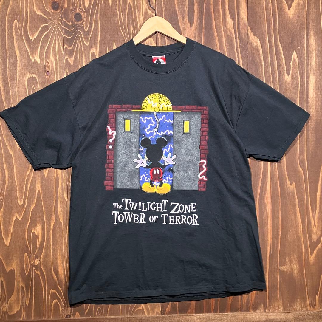 USA製 disney ミッキー　タワー・オブ・テラー　tシャツ XXL 黒