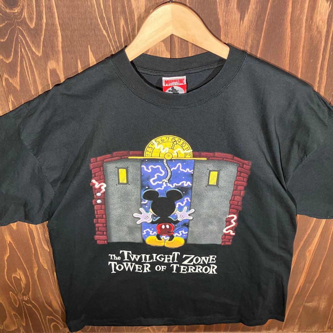 USA製 disney ミッキー　タワー・オブ・テラー　tシャツ XXL 黒