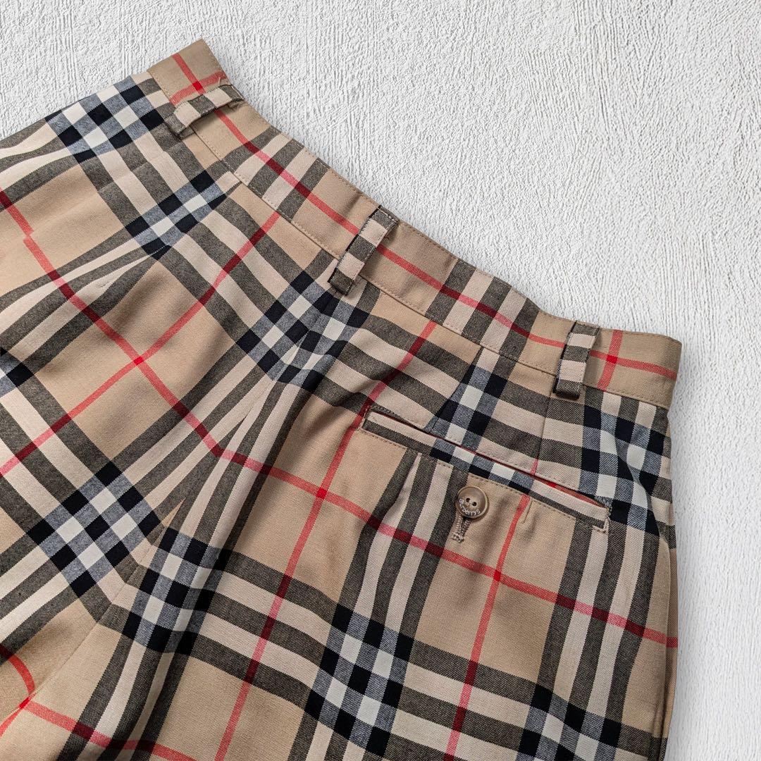 【美品】BURBERRY ノバチェック キュロット ハーフパンツ M ウール