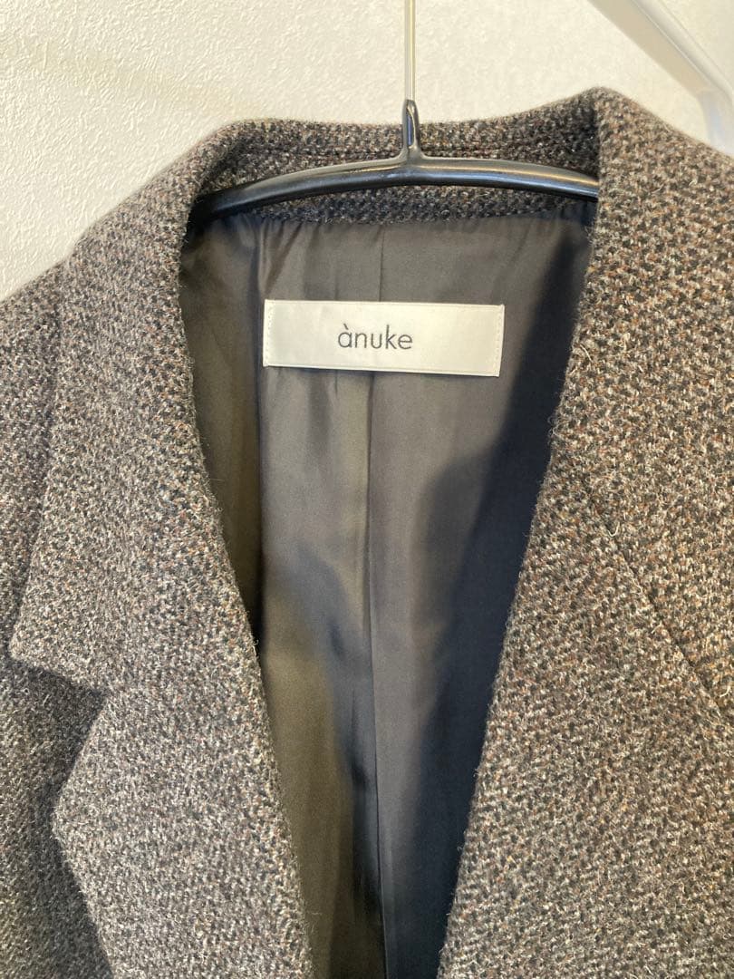 anuke Herringbone Wool Jacket ブラウン 36