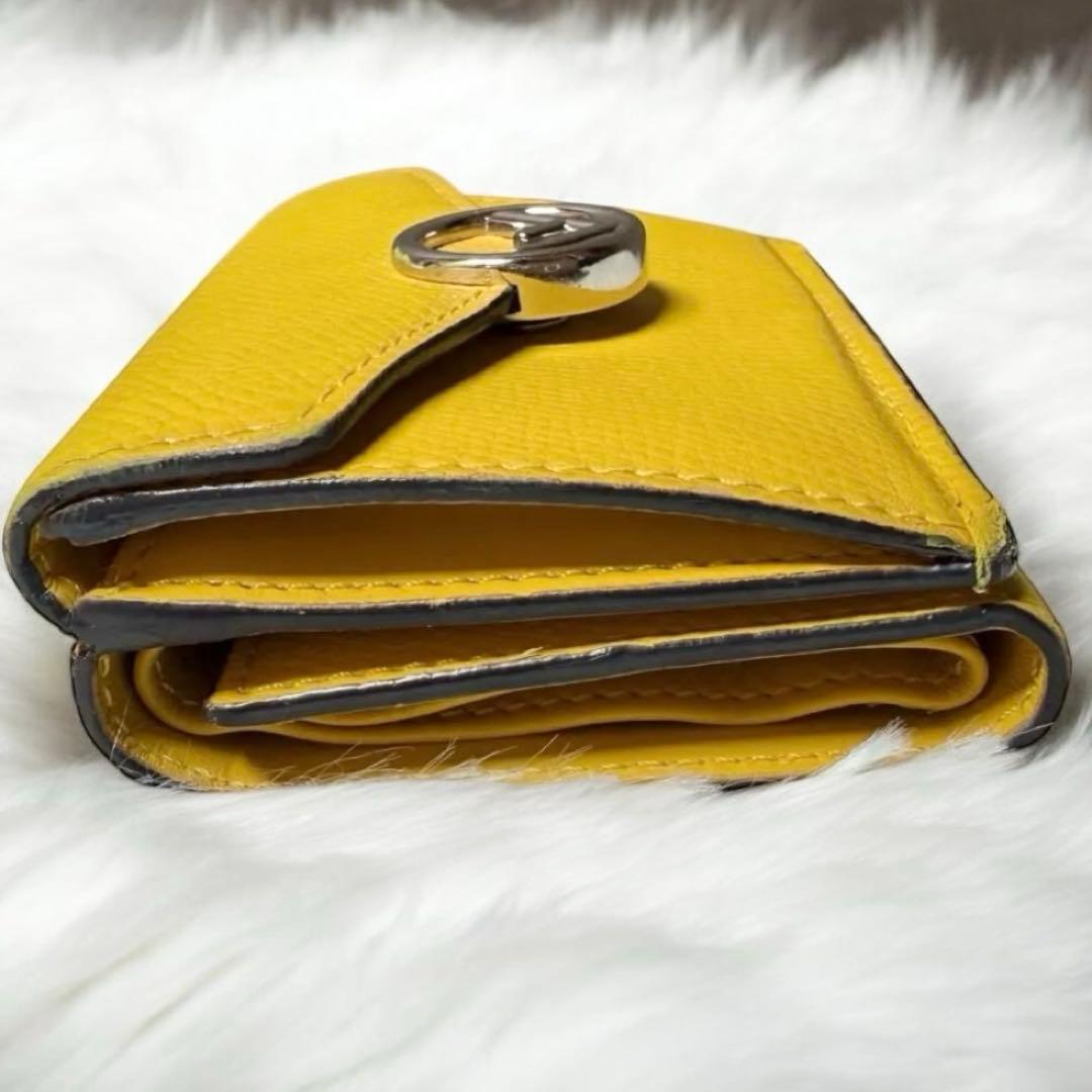 FENDI フェンディ コンパクト財布 三つ折財布 黄色